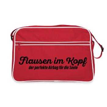 Flausen im Kopf - Retro Tasche - Rot/Weiß - Vorne