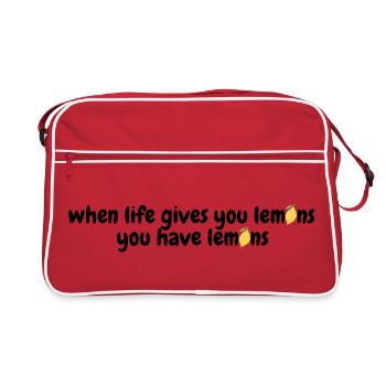 when life gives you lemons - Retro Tasche - Rot/Weiß - Vorne