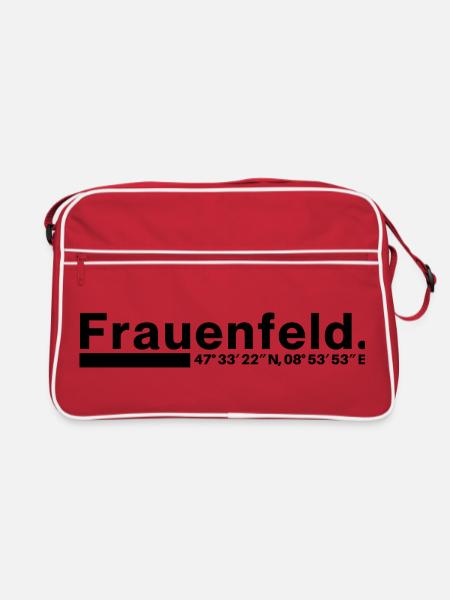 Frauenfeld Koordinaten Thurgau Thurgauer - Retro Tasche - Rot/Weiß - Vorne