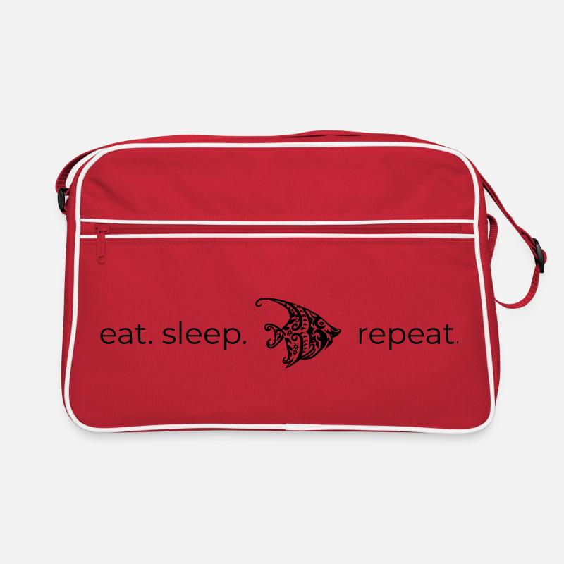 Manger Dormir [poisson] Répéter Sac Retro