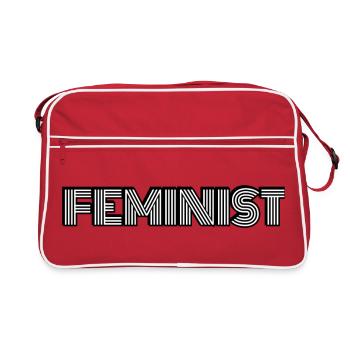 Feministin - Retro Tasche - Rot/Weiß - Vorne