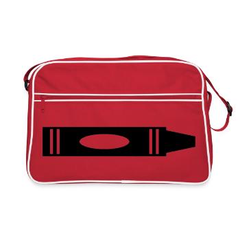 Wachsmalstift - Retro Tasche - Rot/Weiß - Vorne