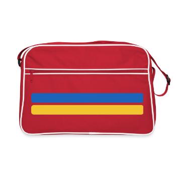 Minimal du drapeau ukrainien - Drapeau en bande en éventail - Sac Retro - rouge/blanc - Devant