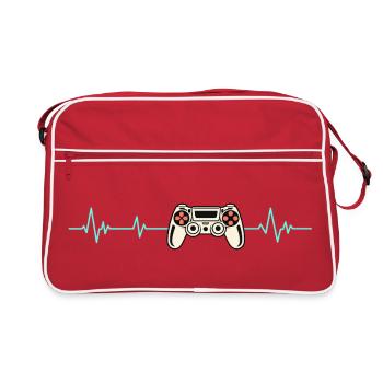 Herzschlag Gaming-Controller - Retro Tasche - Rot/Weiß - Vorne