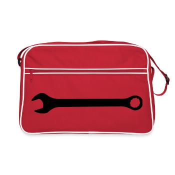 wrench tool profession - Retro Tasche - Rot/Weiß - Vorne