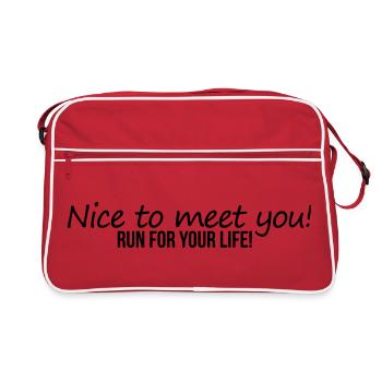 Nice To Meet You - Retro Bag - red/white - Front