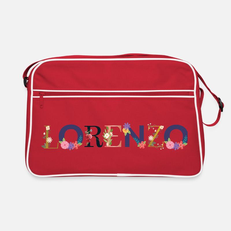 LORENZO name adorned with flowers Retro Bag