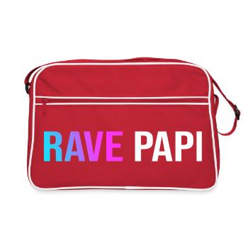 Techno House Electro Festival Hardstyle Rave Dad - Retro Tasche - Rot/Weiß - Vorne