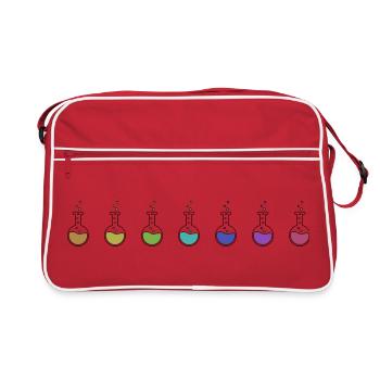 Expérience de chimie en laboratoire - Sac Retro - rouge/blanc - Devant