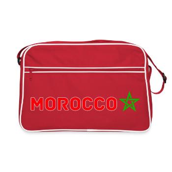 Morocco Graphic Funny Morocco Nation Flag Morocco - Sac Retro - rouge/blanc - Devant