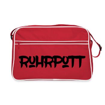 Ruhrpott - Pott - Ruhr - Zeche - Zollverein - NRW - Retro Bag - red/white - Front