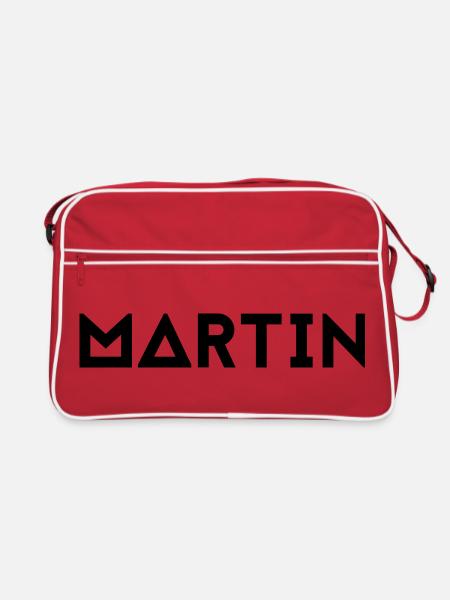 Prénom Martin - Sac Retro - rouge/blanc - Devant