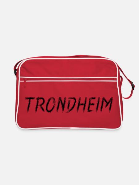 Trondheimer Schrift Pinsel Schwarz - Retro Tasche - Rot/Weiß - Vorne