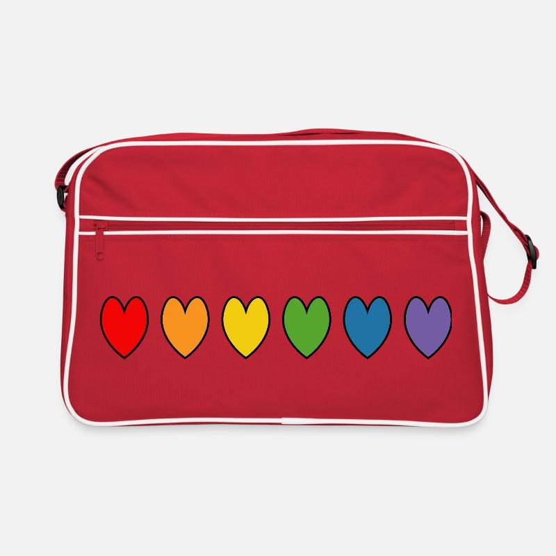 rainbow hearts Retro Tasche
