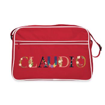 CLAUDIO Nom orné de fleurs - Sac Retro - rouge/blanc - Devant