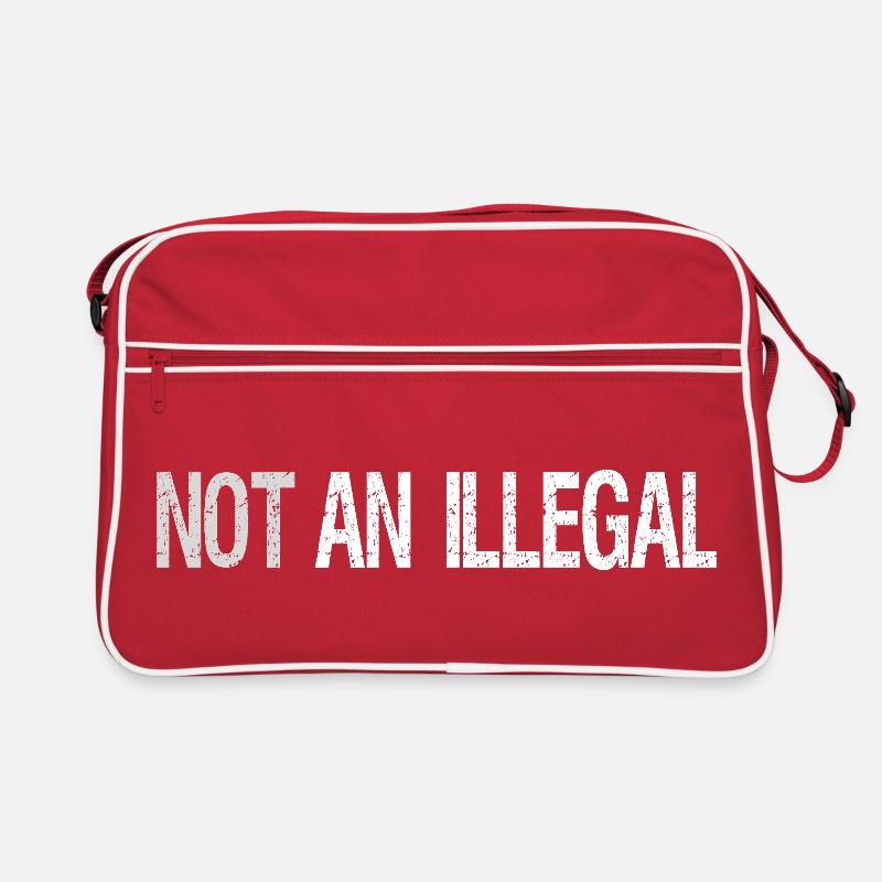 Not An Illegal – Bold Statement Design - Retro Bag - red/white