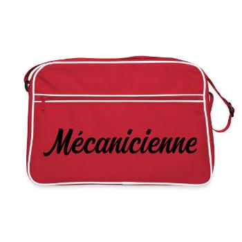 Mécanicienne Automobile Réparation Moteur Auto Pro - Sac Retro - rouge/blanc - Devant