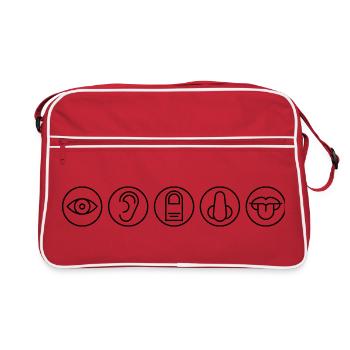Cinq sens, organes sensoriels, médecine - Sac Retro - rouge/blanc - Devant