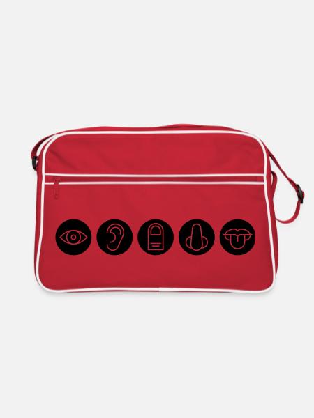 Cinq sens, organes sensoriels - Sac Retro - rouge/blanc - Devant