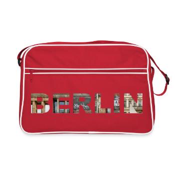 BERLIN – Lettrage architectural urbain - Sac Retro - rouge/blanc - Devant