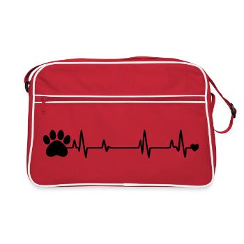 Empreinte de patte - Sac Retro - rouge/blanc - Devant