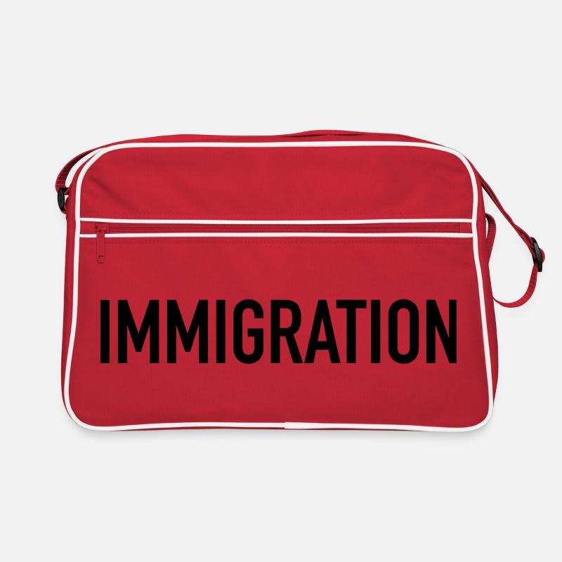 Immigration Typografie Statement Retro Tasche