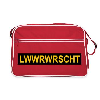 Leberwurst: Nationalgericht der Pfalz. - Retro Tasche - Rot/Weiß - Vorne