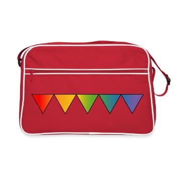 Regenbogen queer triangles - Retro Tasche - Rot/Weiß - Vorne