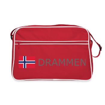 Norway Flag - Drammen - Norge - Norwegen - Retro Tasche - Rot/Weiß - Vorne