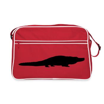 Alligator Silhouette - Retro Tasche - Rot/Weiß - Vorne