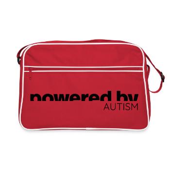 Powered by Autism - Neurodiversity Design - Retro Bag - red/white - Front