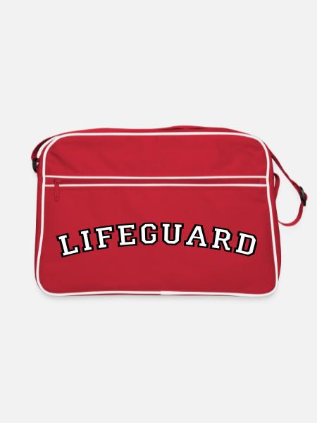Lifeguard College Font Typography - Retro Bag - red/white - Front
