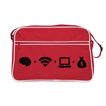 Earn money online - Sac Retro - rouge/blanc - Devant