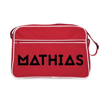 Prénom Mathias - Sac Retro - rouge/blanc - Devant