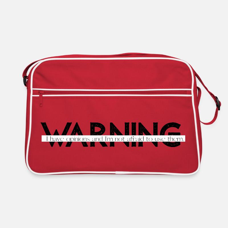 Warning  Funny Bold Statement Design Retro Bag