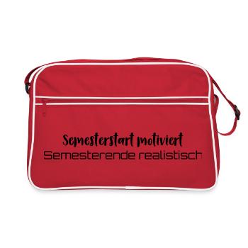 Coffee → learning → existential crisis - Retro Bag - red/white - Front