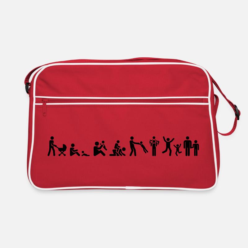 Best Father, Dad and Son, Father and Son, dad - Retro Bag - red/white