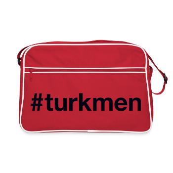 TURKMEN Hashtag Turkménistan - Sac Retro - rouge/blanc - Devant