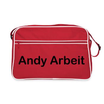 Andy Arbeit - Retro Tasche - Rot/Weiß - Vorne