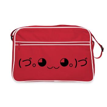 Hug Emoticon (づ。 ◕‿‿◕｡ )づ Cuddle - Retro Bag - red/white - Front