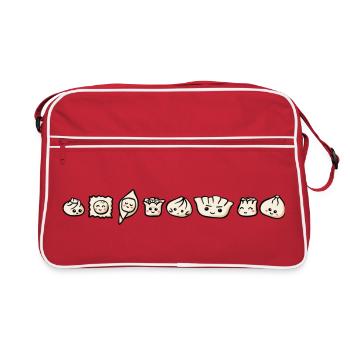 Cute Dumplings of the World - Retro Bag - red/white - Front