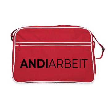 Andi Arbeit Andreas Andy Andrea Geschenk Name - Retro Tasche - Rot/Weiß - Vorne