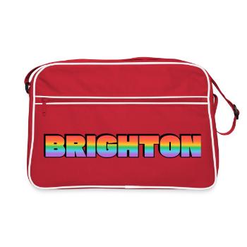 Fierté arc-en-ciel LGBTQ gay Brighton UK - Sac Retro - rouge/blanc - Devant