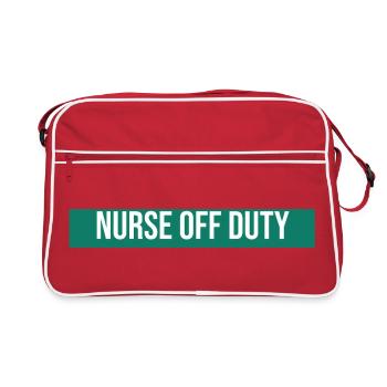 Nurse Off Duty Funny Nurse Gift - Retro Tasche - Rot/Weiß - Vorne