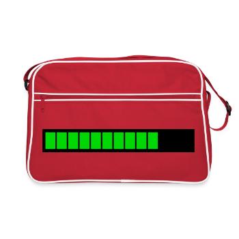 Barre de chargement rectangle Noir Vert (75%) - Sac Retro - rouge/blanc - Devant