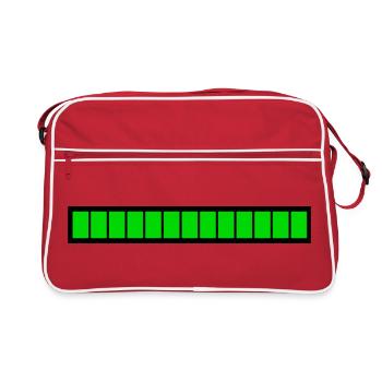 Barre de chargement rectangle Noir Vert (100%) - Sac Retro - rouge/blanc - Devant