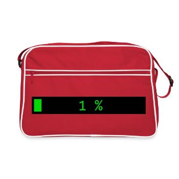 Barre de chargement rectangle Noir Vert 1% - Sac Retro - rouge/blanc - Devant