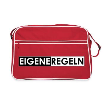 Eigene Regeln - Retro Tasche - Rot/Weiß - Vorne