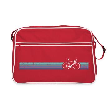 Gestreiftes Fahrrad Retro Print - Retro Tasche - Rot/Weiß - Vorne
