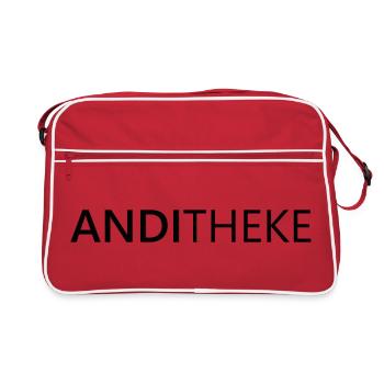 AndiTheke – Witziges Geschenk Andreas, Andi & Andy - Retro Tasche - Rot/Weiß - Vorne